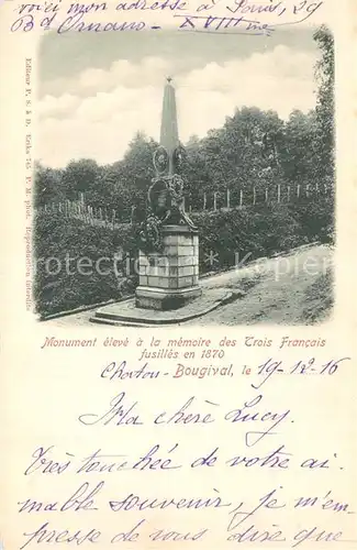 AK / Ansichtskarte Bougival Monument eleve a la memoire des Trois Francais fusilles en 1870 Bougival