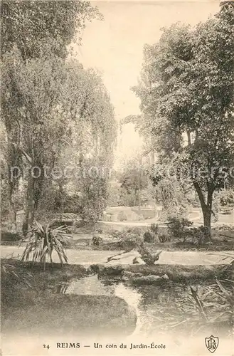 AK / Ansichtskarte Reims_Champagne_Ardenne Un coin du Jardin Ecole Reims_Champagne_Ardenne