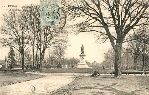 AK / Ansichtskarte Reims_Champagne_Ardenne Square et Statue Colbert Reims_Champagne_Ardenne