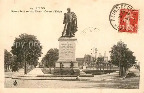 AK / Ansichtskarte Reims_Champagne_Ardenne Statue du Marechal Drouet Comte d Erlon Reims_Champagne_Ardenne