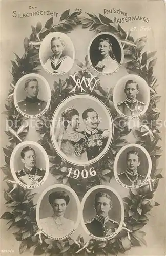 AK / Ansichtskarte Wilhelm_II Silberhochzeit Kaiserpaar  