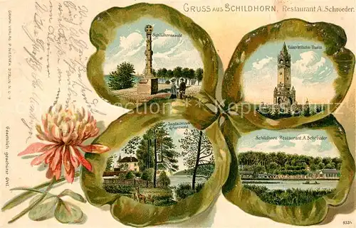 AK / Ansichtskarte Schildhorn_Berlin Schildhorns?ule und Restaurant Kaiser Wilhelm Turm Jagdschloss Schildhorn Berlin