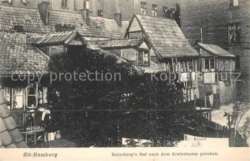 AK / Ansichtskarte Alt_Hamburg Roterberg s Hof nach dem Kraienkamp gesehen Alt_Hamburg