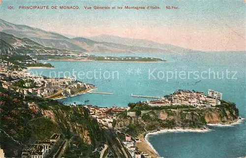 AK / Ansichtskarte Monaco Vue generale de la Principaute Montagnes d Italie Monaco