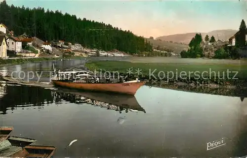 AK / Ansichtskarte Villers le Lac Le Doubs a Chaillexon Bateau Villers le Lac