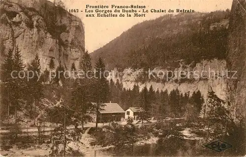 AK / Ansichtskarte Besancon_Doubs Les Gorges du Doubs Chalet du Refrain aux Echelles de la Mort Frontiere Franco Suisse Besancon Doubs