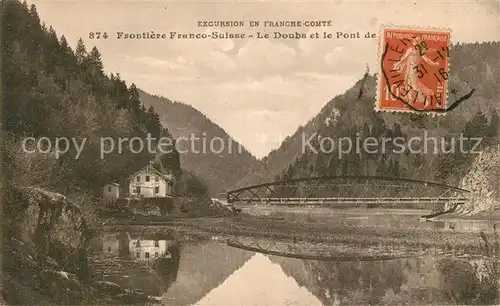 AK / Ansichtskarte Besancon_Doubs Frontiere Franco Suisse Le Doubs et pont Besancon Doubs