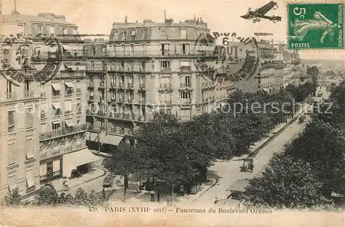 AK / Ansichtskarte Paris Boulevard Ornano Avion Paris