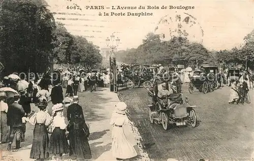AK / Ansichtskarte Paris Avenue du Bois de Boulogne a la Porte Dauphine Paris
