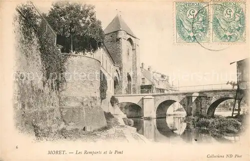 AK / Ansichtskarte Moret sur Loing Les Remparts et le Pont Moret sur Loing