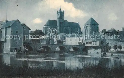 AK / Ansichtskarte Moret sur Loing Le Pont Eglise Moret sur Loing
