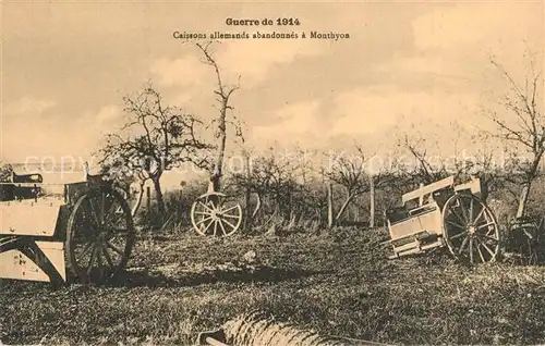 AK / Ansichtskarte Monthyon Caissons allemands abandonnes Guerre de 1914 Monthyon