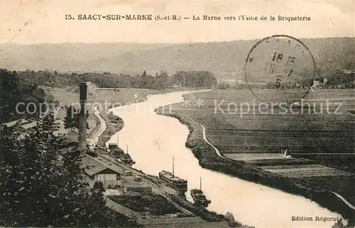 AK / Ansichtskarte Saacy sur Marne La Marne vers lUsine de la Briqueterie Saacy sur Marne