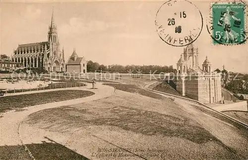 AK / Ansichtskarte Bonsecours_France Eglise de Monument de Jeanne d Arc Bonsecours France