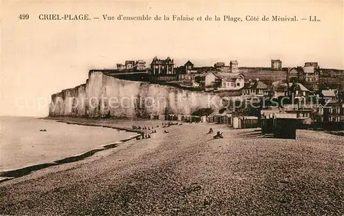 AK / Ansichtskarte Criel_Plage Vue densemble de la Falaise et de la Plage Cote de Menival Criel_Plage