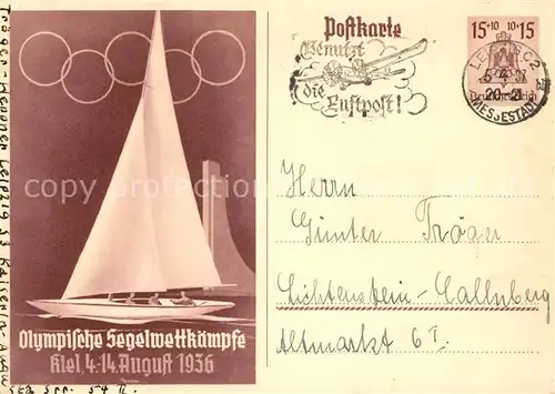 AK / Ansichtskarte Olympia Segelwettk?mpfe Kiel 1936 