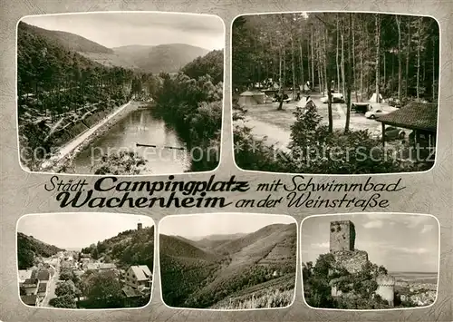 AK / Ansichtskarte Wachenheim_Weinstrasse Campingplatz Schwimmbad Wachenheim_Weinstrasse