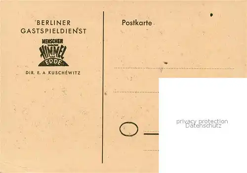 AK / Ansichtskarte Artistik_Zirkus Seiltanz Freilichtschau Berlin Gastspieldienst Menschen zwischen Himmel und Erde  