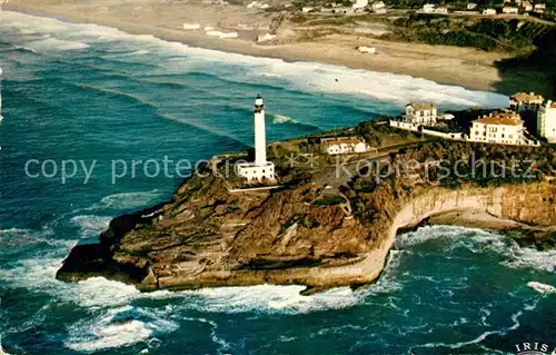 AK / Ansichtskarte Leuchtturm_Lighthouse Biarritz Phare Plage Chambre d Amour Fliegeraufnahme 