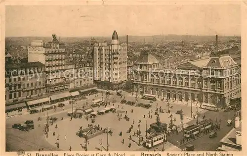 AK / Ansichtskarte Strassenbahn Bruxelles Place Rogier Gare du Nord  