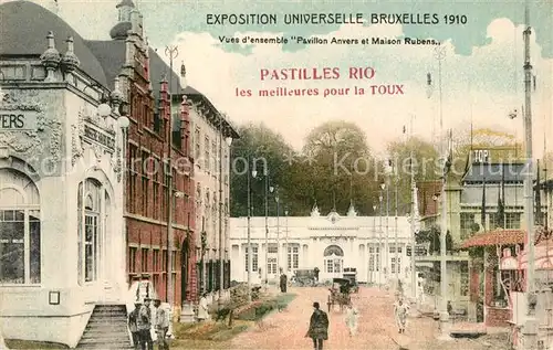 AK / Ansichtskarte Exposition_Universelle_Bruxelles_1910 Pavillon Anvers Maison Rubens  