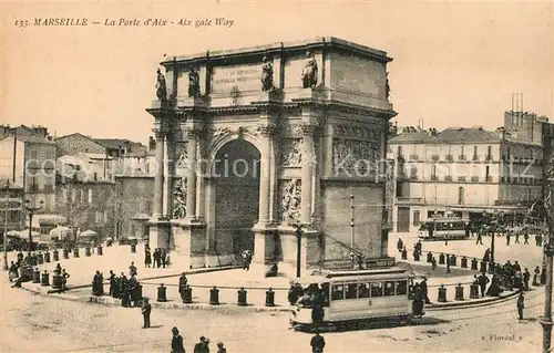 AK / Ansichtskarte Strassenbahn Marseille Porte d Aix  