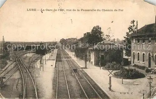 AK / Ansichtskarte Lure_Haute Saone La Gare de lEst vue de la Passerelle du Chemin de Fer Lure Haute Saone