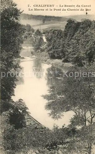 AK / Ansichtskarte Chalifert La Marne et le Pont du Chemin de Fer Chalifert