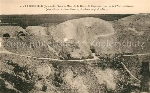 AK / Ansichtskarte La_Boisselle Trou de Mine de la Route de Bapaume Entree de lAbri souterrain La_Boisselle