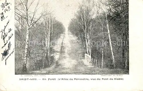 AK / Ansichtskarte Saint Leu la Foret Allee du Perimetre vue du Pont du Diable Saint Leu la Foret
