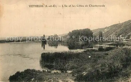 AK / Ansichtskarte Vetheuil Ile et les Cotes de Chantemesle Vetheuil