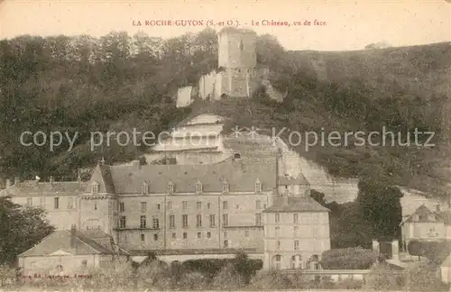 AK / Ansichtskarte La_Roche Guyon Le Chateau vu de face La_Roche Guyon