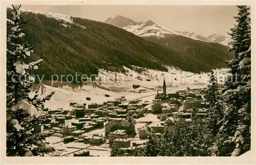 AK / Ansichtskarte Davos_Platz_GR Panorama Blick gegen Bolgen und aelplihorn Winterlandschaft Alpen Davos_Platz_GR
