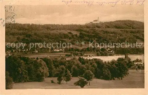 AK / Ansichtskarte Kloster_Andechs am Ammersee mit Blick auf Herrsching Kloster_Andechs