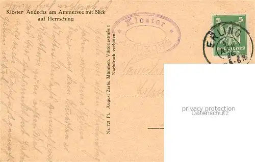 AK / Ansichtskarte Kloster_Andechs am Ammersee mit Blick auf Herrsching Kloster_Andechs