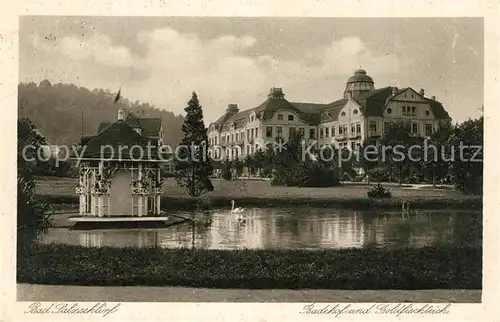 AK / Ansichtskarte Bad_Salzschlirf Badehof und Goldfischteich Bad_Salzschlirf