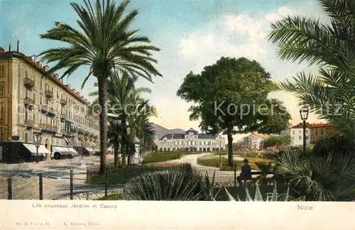 AK / Ansichtskarte Nice_Alpes_Maritimes Nouveaux jardins et casino palmiers Cote d Azur Nice_Alpes_Maritimes