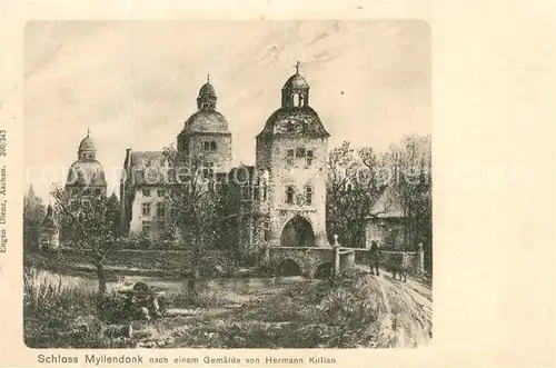 AK / Ansichtskarte Korschenbroich Schloss Myllendonk nach Gemaelde von Hermann Killian Kuenstlerkarte Korschenbroich