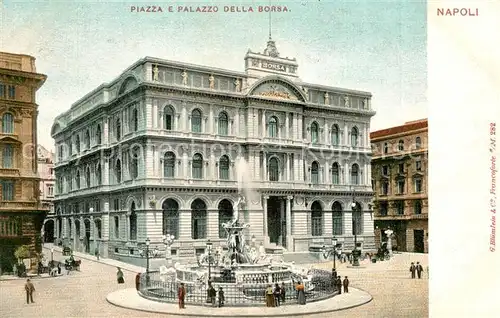 AK / Ansichtskarte Napoli_Neapel Piazza e Palazzo della Borsa Fontana Napoli Neapel