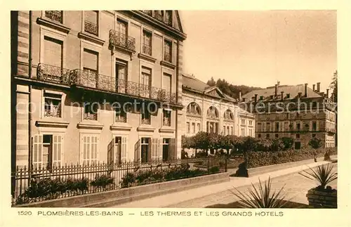 AK / Ansichtskarte Plombieres les Bains_Vosges Les Thermes et les Grands Hotels Collection Les Vosges Plombieres les Bains