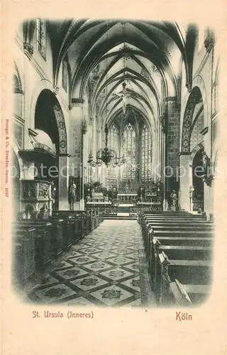 AK / Ansichtskarte Koeln_Rhein Inneres St Ursula Kirche Koeln_Rhein