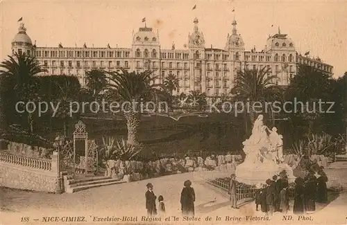 AK / Ansichtskarte Cimiez Excelsior Hotel Regina et la Statue de la Reine Victoria Cimiez