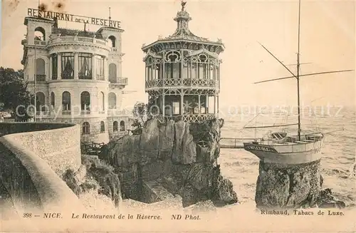AK / Ansichtskarte Nice_Alpes_Maritimes Restaurant de la Reserve Voilier Nice_Alpes_Maritimes