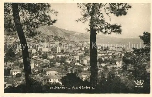 AK / Ansichtskarte Menton_Alpes_Maritimes Vue generale Cote d Azur Menton_Alpes_Maritimes