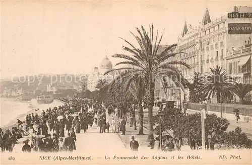 AK / Ansichtskarte Nice_Alpes_Maritimes Promenade des Anglais et les Hotels Cote d Azur Nice_Alpes_Maritimes