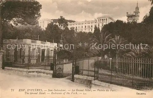 AK / Ansichtskarte San_Salvador_Toulon Grand Hotel Entree du parc 