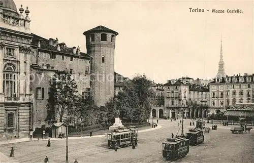 AK / Ansichtskarte Strassenbahn Piazza Castello 