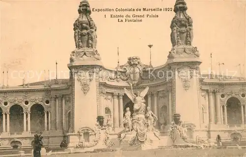 AK / Ansichtskarte Exposition_Coloniale_Marseille_1922  Entree Fontaine  Exposition_Coloniale