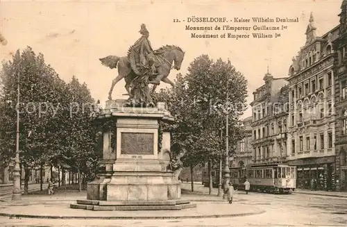 AK / Ansichtskarte Strassenbahn D?sseldorf Kaiser Wilhelm Denkmal 