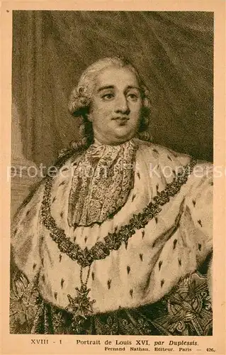 AK / Ansichtskarte Adel_Frankreich Louis XVI Duplessis  Adel Frankreich